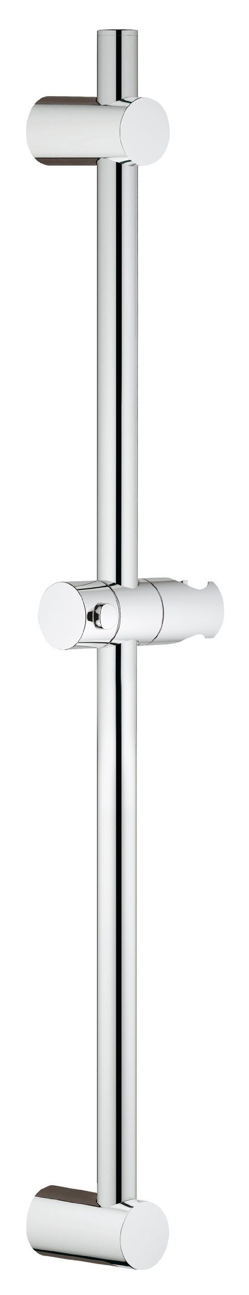 GROHE Vitalio Universal 600mm Shower Rail, Chrome, Easy Install, Adjustable to Existing Holes, 1 Setting, Includes Wall Holders, Glide Element and Swivel Holder, 26.97 cm x 4.92 cm, 27724000