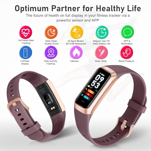 Fitness Tracker with Step Counter/Calories/Stopwatch, Activity Tracker, Health Tracker with Heart Rate Monitor, Sleep Tracker, 1.10''AMOLED Touch Color Screen, Pedometer Watch for Women Men Kids