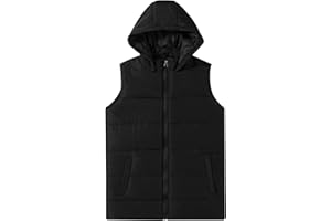 JOYSON Boys Sleeveless Puffer Vest Lightweight Padded Jacket Quilted Hooded Outwear Zipper Waistcoat