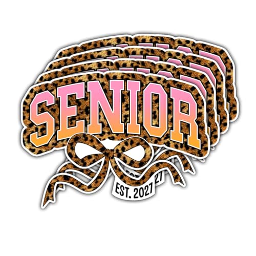Leopard Bow Senior 2027 Graduation Sticker