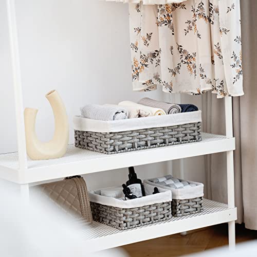FairyHaus Wicker Baskets for Organizing 3 Pack, Waterproof Small Wicker