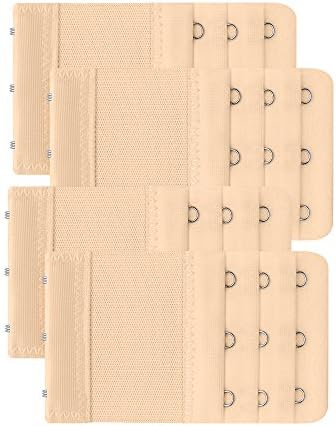 KOLSS Bra Extender 3 Hooks 4PCS, Bra Elastic Extender Beige