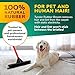 Pet Hair Remover Rubber Broom - Carpet Rake for Pet Hair Removal on Hardwood Floor, Carpet & Tile - Picks Up More Dust & Debris - Slanted Side Bristles for Corners - Rinse to Clean