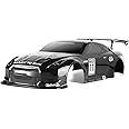 HSP RC Body Shell for HSP Redcat Exceed 1/10 Scale 4wd On Road Racing Drift RC Car with Stickers and Rear Wing (Black)