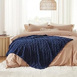Bedsure Navy Blue Throw Blanket for Couch - Super