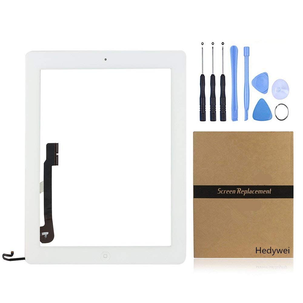 Hedywei Replacement Touch Screen for iPad 4 A1458 A1459 A1460 Touch Screen Digitizer with Tool Kit