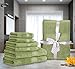 Utopia Towels 8 Piece Premium Towel Set, 2 Bath, 2 Hand, and 4 Washcloths, 100% Ring Spun Cotton, Highly Absorbent Towels for Bathroom, Sports, and Hotel, Sage Green