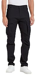 Plaid&Plain Men's and Women's Black Cargo Pants