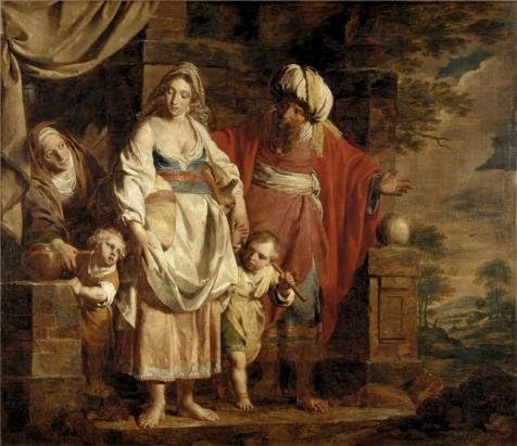 Oil Painting 'Pierre Joseph Verhaghen,The Story Of Abraham,1728-1811' Printing On Perfect Effect Canvas , 18x21 Inch / 46x53 Cm ,the Best Living Room Decoration And Home Decoration And Gifts Is This Imitations Art DecorativeCanvas Prints