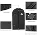 Esonmus 5 Pack Premium Breathable Black Non-woven Fabric Garment Cover Bags with Clear PVC Windows & Anti-off Zipper For Suit, Dress, Clothes, Pants ,50