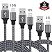 EverDigi 3Pack 3FT 6FT 10FT 8 Pin Lightning to USB Cable Cord Charger, Nylon Braided USB Sync & Charging Cords for iPhone 7/7 Plus/6s/6s Plus/6/6 Plus/5s/5c/5/SE, iPad/iPod (Black)