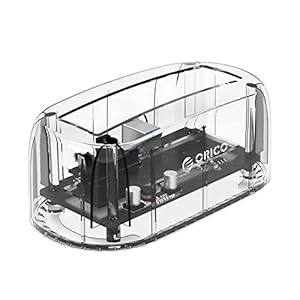 ORICO HDDスタンド ケース 2.5/3.5 インチ HDD/SSD 対応 USB3.0ハードディスクケース SATA 3.0接続 8TBまで対応 工具不要 簡単着脱 電源アダプター付き 透明シリーズ