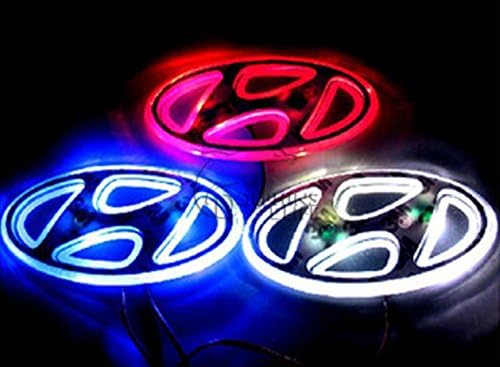 AutoPart est car styling 2D LED light logo Auto Emblems three colors For Hyundai SONATA ELANTRA I30 IX35 Best quality Emitting Color White