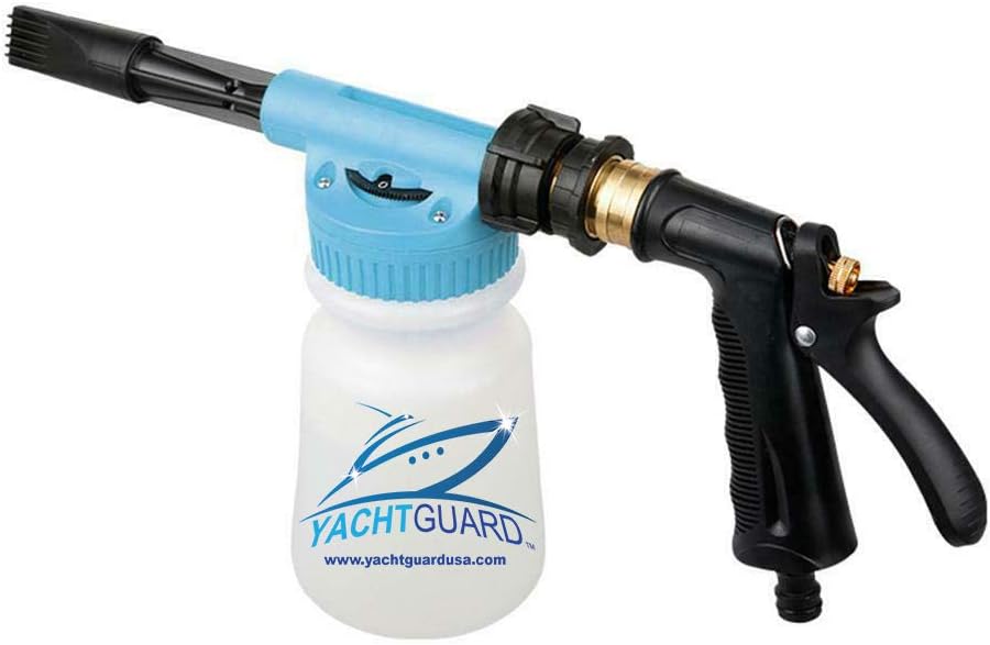 YachtGUARD Foam Gun – Heavy Duty Foam Cannon Soap Dispenser with Adjustable Hose Nozzle for Boat Care, Boat Cleaner Products and Car Detailing on Trucks and RVs: Sports & Outdoors