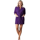 Turkish Linen Lightweight Waffle Knit Bath, Spa & Bridesmaids Kimono Short Robes for Women - Quick Dry & Soft