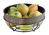 mDesign Fruit Bowl for Kitchen Countertops - Bronze