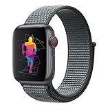 INTENY Sport Band Compatible with Apple Watch 44mm, Soft Lightweight Breathable Nylon Sport Loop, Strap Replacement for iWatch Series 4 (Storm Gray, 44mm)