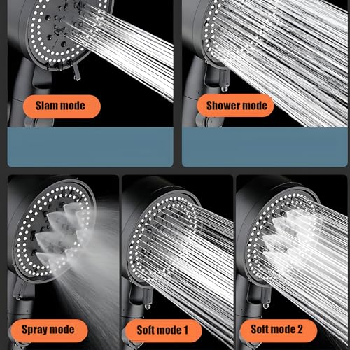 ALISMAEEL Bathroom Shower Set, High Pressure Rainfall Shower with Elegant Square Design, Handheld Showerhead and Shower Tap Combo, Multifunctional Shower System with one button on/off, Chrome