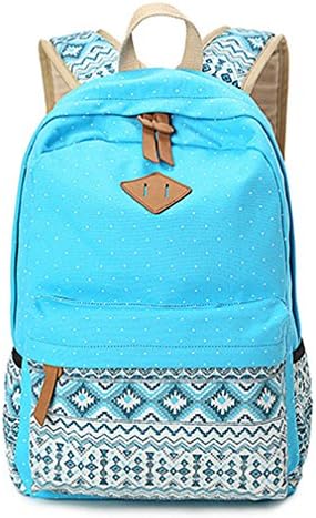 Women Backpack School Student Laptop Rucksack Bagpack Book Bag Sky Blue