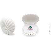 DIYOMR Cute Single Ring Box with Silver Moon DIY Small Chain, Miniature Jewelry Case Cartoon Delicate Plush Small Box For Jewelry Gift Decor Storage (White Shell)