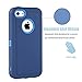 FOGEEK iPhone 5C Case, Dual Layer Anti Slip 360 Full Body Cover Case PC and TPU Shockproof Protective Compatible for Apple iPhone 5C ONLY (Dark Blue)