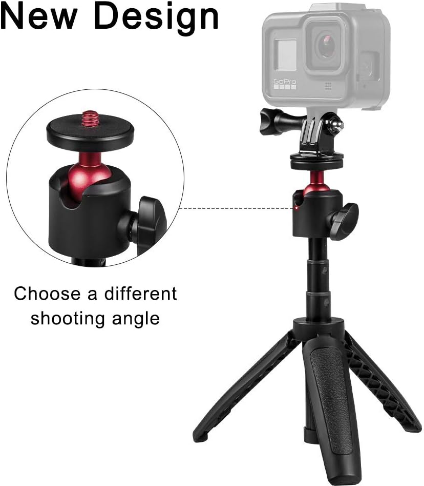 Taisioner Mini Selfie Stick Tripod Handle Grip Three in One for GoPro AKASO OSMO Action Camera Cell Phone and Interchangeable Lens Digital Camera for Vlog : Camera & Photo