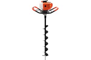 WBGANG 52CC 2.3HP 2 Stroke Gas Powered Auger Post Hole Digger Gas Auger Post Hole Digger,with 3 Earth Auger Drill Bits + 30cm Extension Rod for Farm Garden Digging/Drilling/Planting