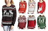 Hanson Women's Patterns Of Reindeer Snowman Christmas Cardigan