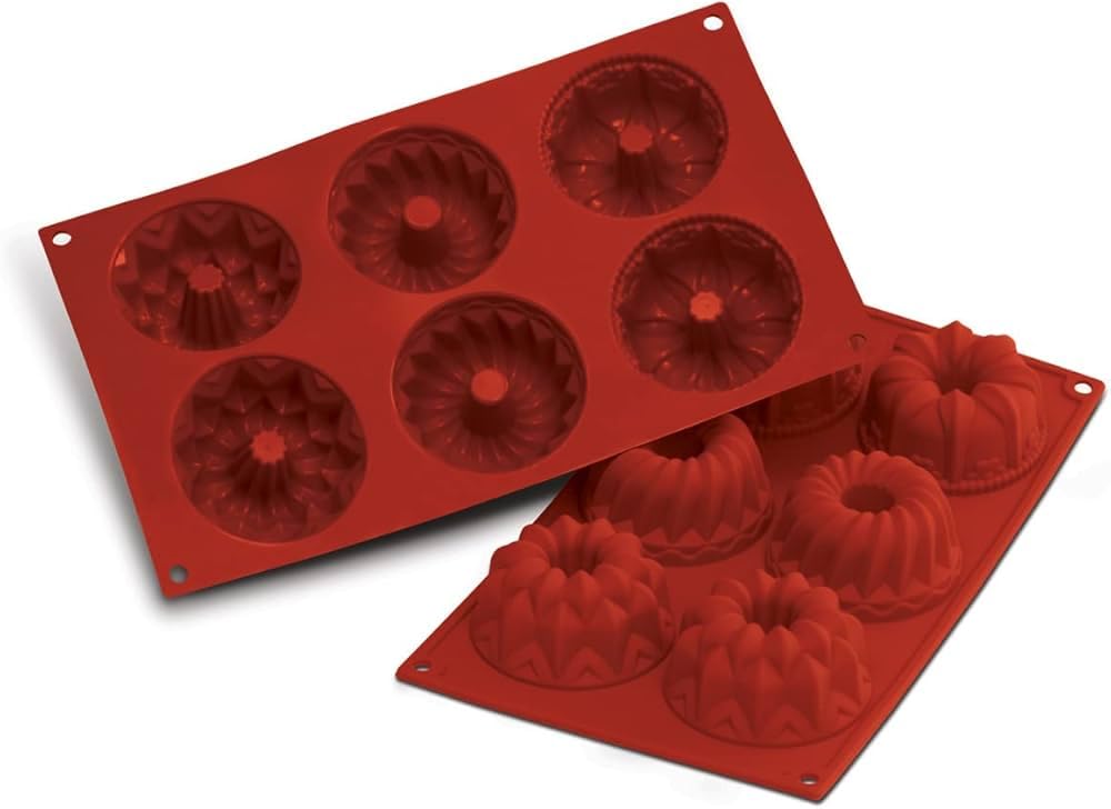 Silikomart | SF061 Silicone Mould for Fantasy Monoportions, Non-Stick, 6 Cavities, Pack of 1 Cake Mould, Ø 75 h 40 mm, Made in Italy