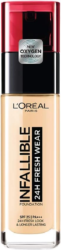 L'Oréal Paris - Fond de Teint Fluide Infaillible 32h Fresh Wear - Tous Types de Peau - Teinte : Naturel Rosé (125) - 30 ml