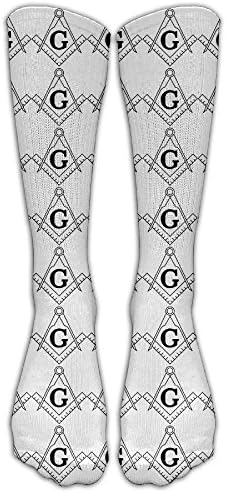 Freemason Graffiti Funny Novelty Crew Socks Personalized Graphic Pattern Socks Sport Athletic Crew Socks For Men Women