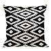 HGOD DESIGNS Throw Pillow Case Black and White Cotton Linen Square Cushion Cover Standard Pillowcase for Men Women Home Decorative Sofa Armchair Bedroom Livingroom 18 x 18 inch