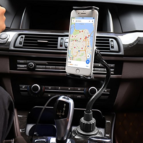 EURPMASK Car Cup Mount Holder, Switchable Adjustable Swing Cradle Extended Cup Car Mount Holder Kit Compatible Tablet Smartphone