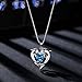 Sterling Silver Double Dolphin with Light Blue CZ Heart Pendant Necklace, Jewelry for Women, Girl, 18