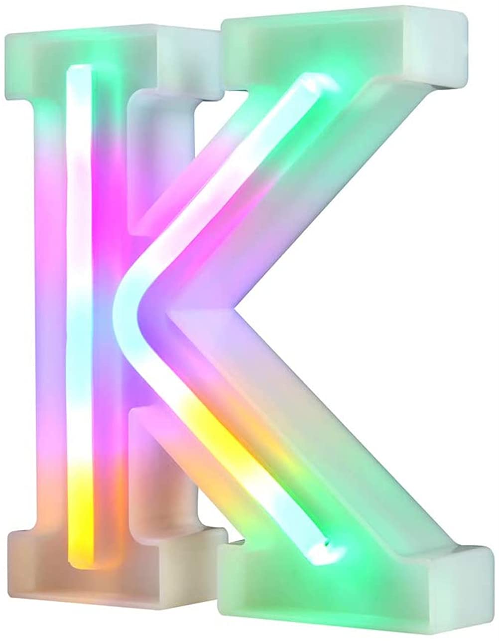 Light Up LED Letters, Neon Night Lights for Wall Decoration - Colorful Letters (K)
