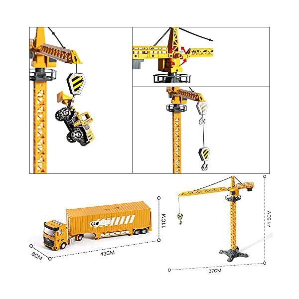 OR OR TU Construction Truck Car Toy Set for Boys with Sounds Lights Effects Kids Engineering Vehicle Playset Crane…