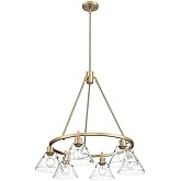 Golden Lighting 3306-6 BCB-CLR Orwell - 6 Light Chandelier-20.38 Inches Tall and 29 Inches Wide, Finish Color: Brushed Champa