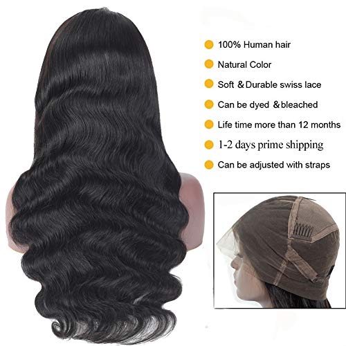 Human-Hair-360-Lace-Frontal-Wigs-14-Inch-Brazilian-Virgin-Lace-Front-Wigs-Human-Hair-Pre-Plucked-With-Baby-Hair-For-Black-Women-Natural-Black-Color14-inch-150-Density