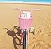 Colorbasket 02171 Front Handle Bar Junior Bike Basket, All-Weather, Water Resistant, Adjustable Leather Straps, Pink