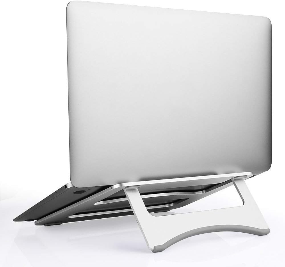 Telaero Folding Aluminum MacBook Stand Ventilated Laptop Stand for 7-15" Notebook/iPad/Tablets New Design Computer PC Tablet Mount Desktop Tablet Stand for Computer PC Notebook MacBook Ipad