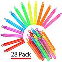 Punertoy 28 Pack Mini Bubble Wand Set(7 Colour), Party Favor Summer Toy for Kids Party, Celebrations, Birthdays, Gift