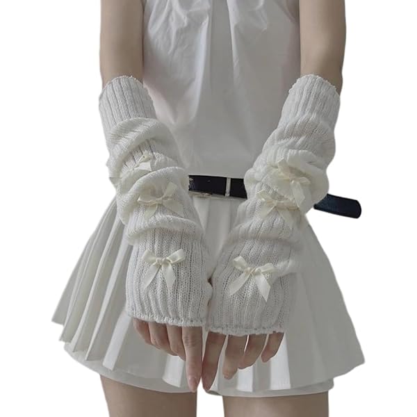 Brexiamin Women Long Y2k Arm Warmers Covers Kawaii Harajuku