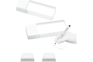 LABINVO PCB Series Adhesion Microscope Slide, 144PCS of 45° Corners Charged (+) Microscope Slides, Marking Area in White Color, with A Mark Pen, IN-MSP003