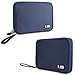 Electronics Travel Organizer Bag for Cables, Charger, USB, Flash Drive, Phone Accessories, Power Bank, BUBM Travel Cords Organizer Case with Shape Maintaining Piping Frame (Large, Navy)