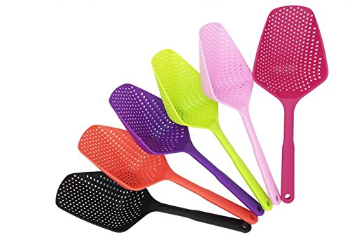 1 Piece Scoop Colander Nylon Spoon Strainers 5 Colors Non-toxic Durable Nylon Drain Kitchen Accessories Strainers Kitchen Tools
