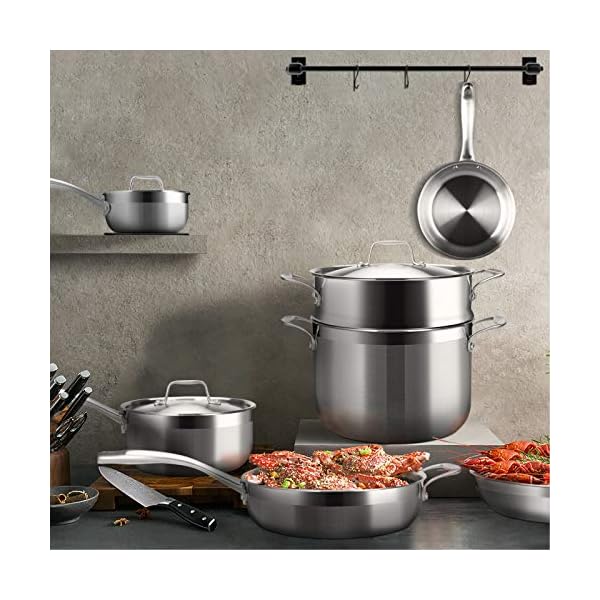 Duxtop Whole-Clad Tri-Ply Stainless Steel Induction Ready Premium Cookware Set (14pc)