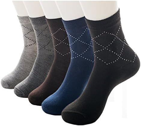 Men's Charged Cotton Crew Socks （5 Pairs） (Medium, Color-1)