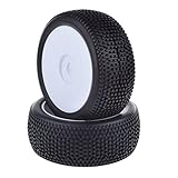 4pcs 17mm Hub Wheel Rims and Tires for 1:8 Off-Road RC Car Buggy White