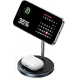 UGREEN 2-in-1 Magnetic Wireless Charging Station, Compatible with MagSafe Charging Stand, Wireless Charger with 3 FT USB-C Ca