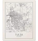 Tulsa Map Print, Tulsa Map, Tulsa Poster, City Map Posters, Tulsa Print, Oklahoma City, Oklahoma Map Art, Map Wall Art, Modern Map Art, Minimalist Poster, Scandinavian Poster, 8x10